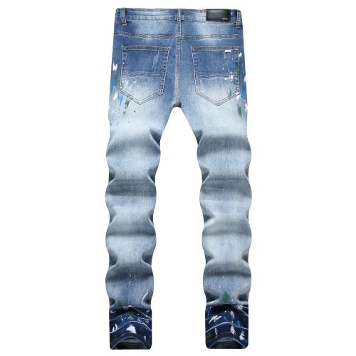 Men's Light Distressing and Stretch Slim-Fit Mid-Rise Jean