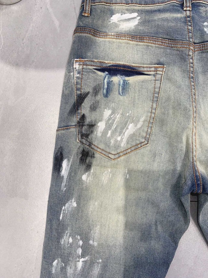 Distressed Painted Jeans