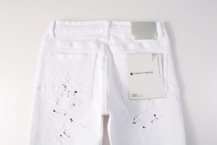 Distressed White Painted Jeans