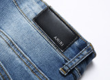 Men's Light Distressing and Stretch Slim-Fit Mid-Rise Jean