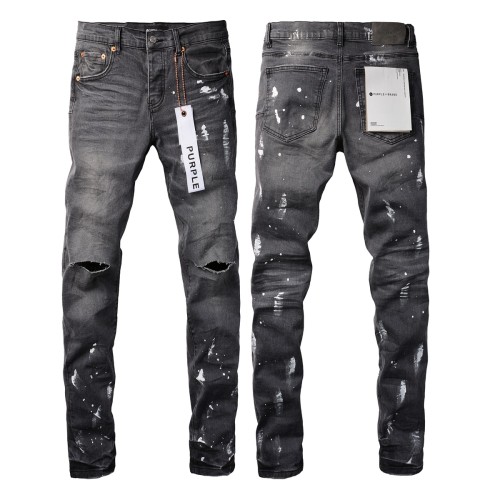 Distressed Grey Painted Jeans