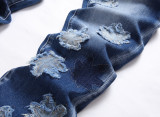 Men's Maple Leaf Patchwork Trendy Slim Fit Jeans