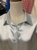 Elegant Slim-Fit Satin Button-Up Shirt for Women