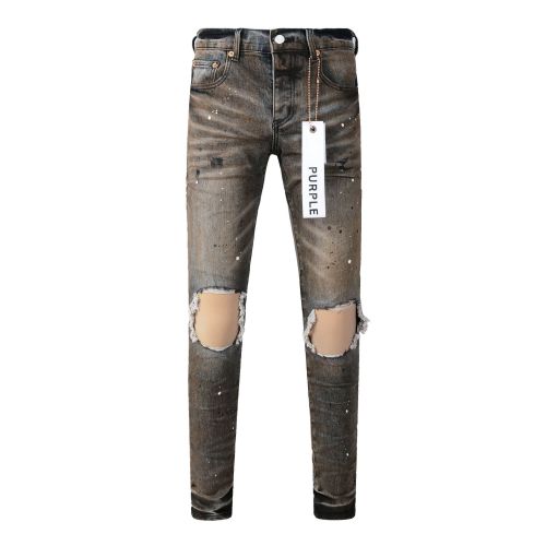 Distressed Two-Tone Wash Jeans