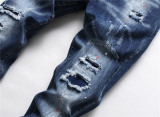 Indigo Blue Distressed Denim Jacket
