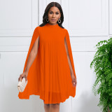 Women's Chic Fashion Chiffon Pullover Bat Sleeves Dress