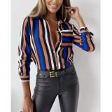 Women Shirt Regular Digital Printing Blouse Spring Autumn Chic Long Sleeve Shirt