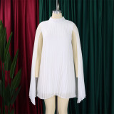 Women's Chic Fashion Chiffon Pullover Bat Sleeves Dress