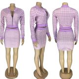 Digital Printed Stripe Long Sleeve Two-Piece Set