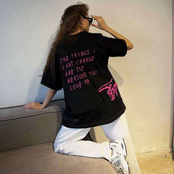 Women's Fashion Letter Printed Short Sleeved T-shirt
