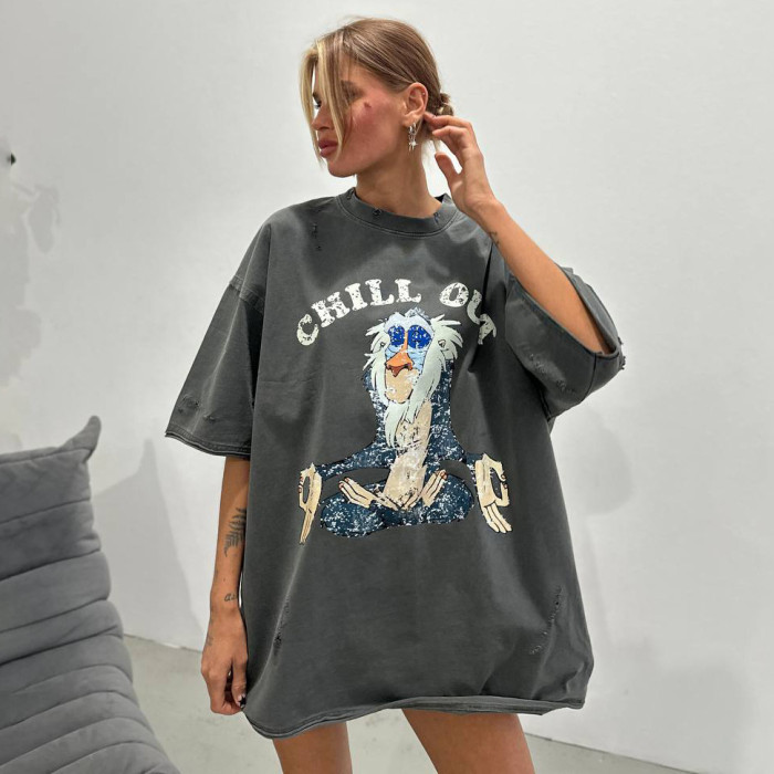 Fashionable Cartoon Printed T-shirt