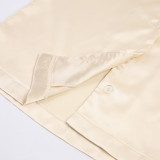 Sexy Pajamas Three-Piece Long-Sleeved Bathrobe Satin Underwear Ladies Pajamas Home Clothes
