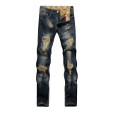 Men's Non Elastic Straight Jeans