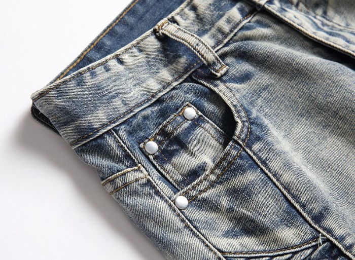 Nostalgic Men's Not elastic Distressed Denim Jeans