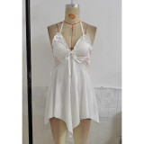 Butterfly Design Lace Satin Sexy Babydoll Robe