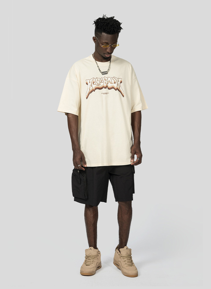 260g Men's Loose Fit Oversized Round Neck Short Sleeve T-shirt