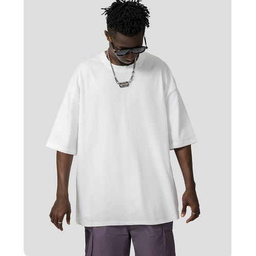 260g Solid Color Short Sleeve Men's Loose Fit Fog T-shirt