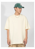 260G Heavyweight Double Yarn Pure Cotton Oversize Drop-shoulder Solid Color FOG Men's Loose T-shirt