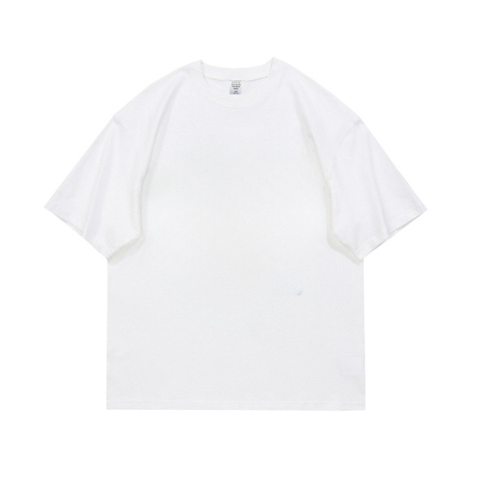 260g Solid Color Short Sleeve Men's Loose Fit Fog T-shirt