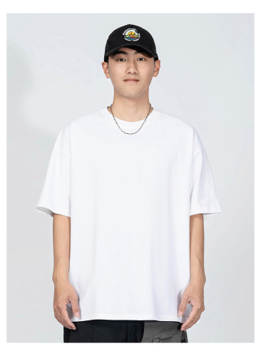 260G Heavyweight Double Yarn Pure Cotton Oversize Drop-shoulder Solid Color FOG Men's Loose T-shirt
