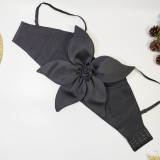 3D Butterfly Bow Large Floral Fishbone Bustier