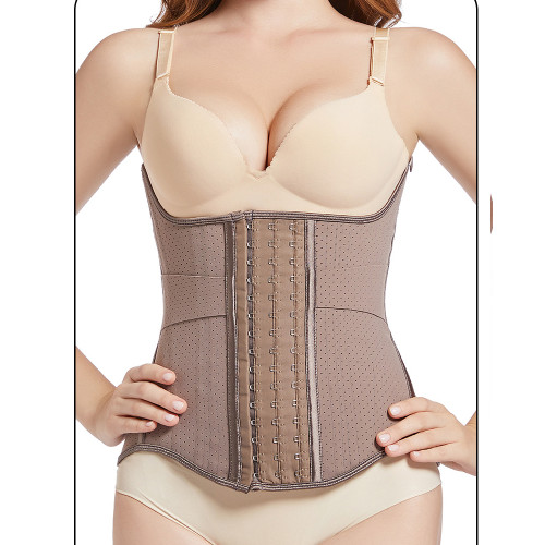 Latex Waist Cincher with Three Rows of Hooks for Tummy Control and Body Shaping