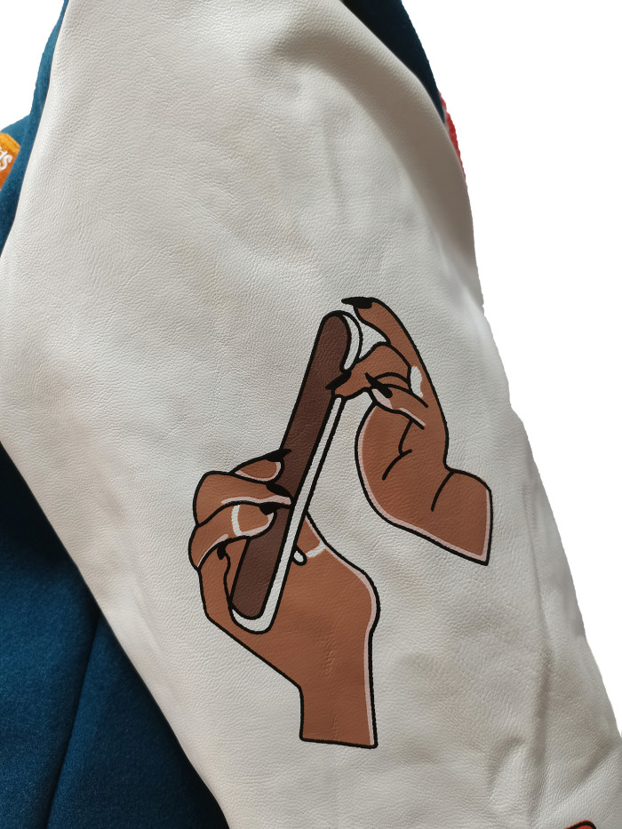 Thickened Velvet Positioning Printing Embroidery Jacket Baseball