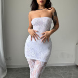 Mesh Perspective Lace Bodysuit Set