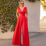 Sculpting High-Waisted Slimming Jumpsuit with Straight Wide-Leg Pants