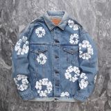 Water-washed Embroidered Denim Set for Men and Women