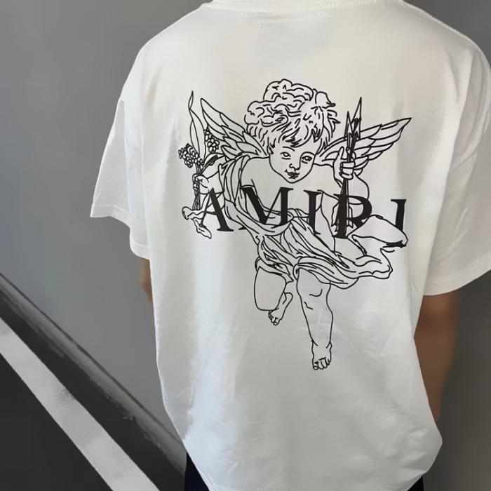 Round Neck Cupid Angel Short Sleeve T-shirt