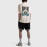 RHUDE Poker Card Round Neck Versatile Short Sleeve Loose Fit Cotton T-shirt