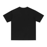 Ink-splattered Alphabet Print Loose Short Sleeve T-shirt