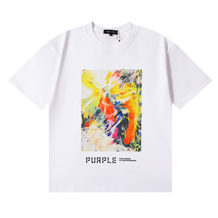 Vibrant Abstract Painting Print Pure Cotton Casual Short-Sleeve T-Shirt