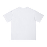 Ink-splattered Alphabet Print Loose Short Sleeve T-shirt