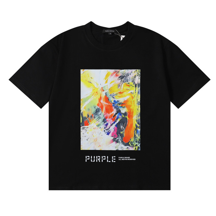 Vibrant Abstract Painting Print Pure Cotton Casual Short-Sleeve T-Shirt