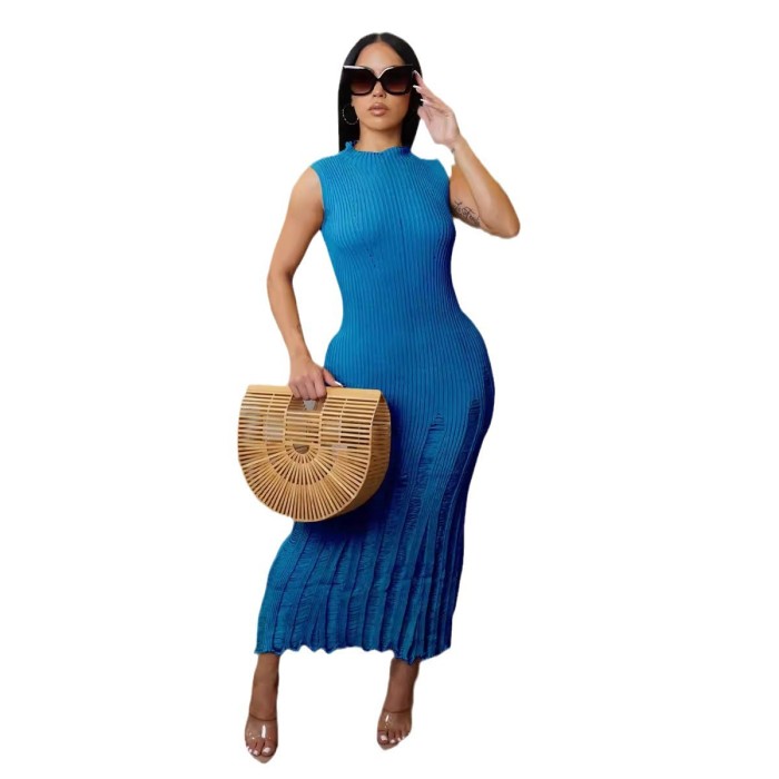 Chic Sun Protection Cover-Up Beach Maxi Dress & Knit Dress