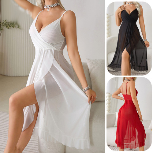 Sexy V-Neck Backless Sleeveless Sling Nightgown