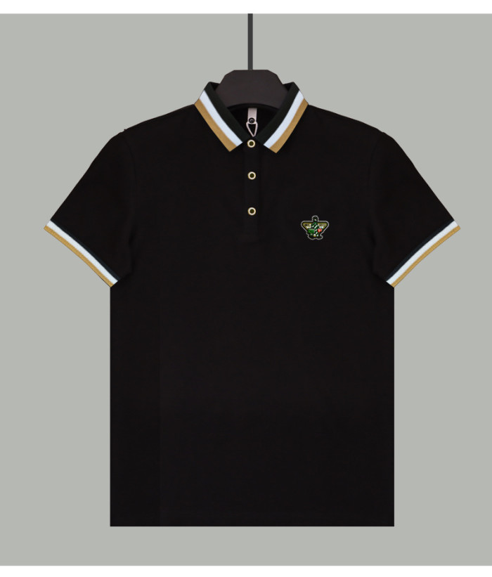 Men's Stylish Short-Sleeve Polo Shirt with Unique Diamond Pattern