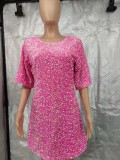 Elegant Backless V-neck Short Sleeve Dress