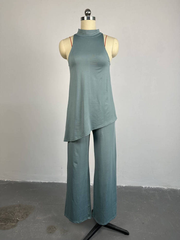 Off-shoulder Sleeveless Camisole Wide-leg Pants Casual Suit