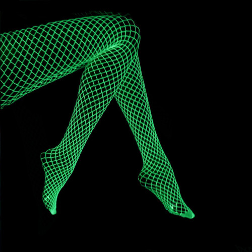 Sexy Hollow-Out Luminous Fishnet Leggings Glow-in-the-Dark Bodystocking for Women