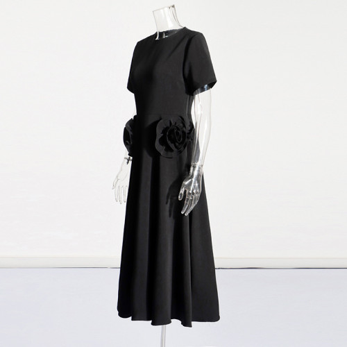 CSlimming and Elegant aptivating 3D Floral A-Line Dress