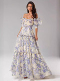 Chic off-shoulder organza Maxi Dress