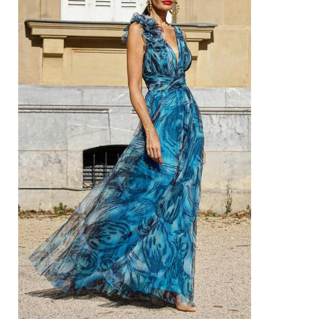 Unique Floral Bohemian Vacation Dress