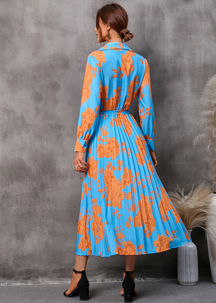 Captivating Floral Midi Dress with Long Sleeves