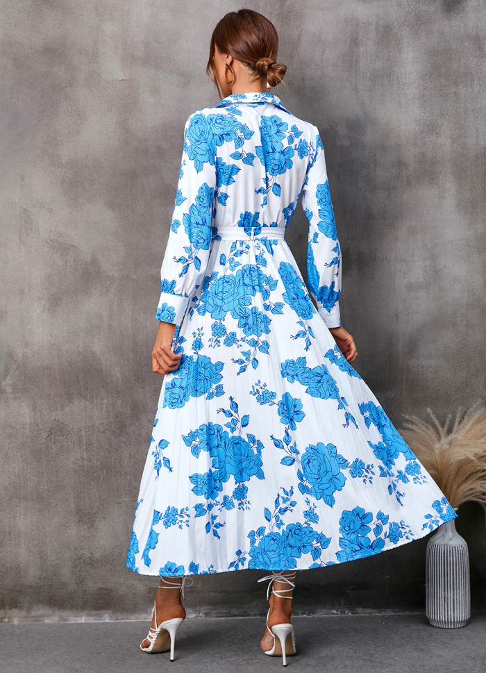 Captivating Floral Midi Dress with Long Sleeves