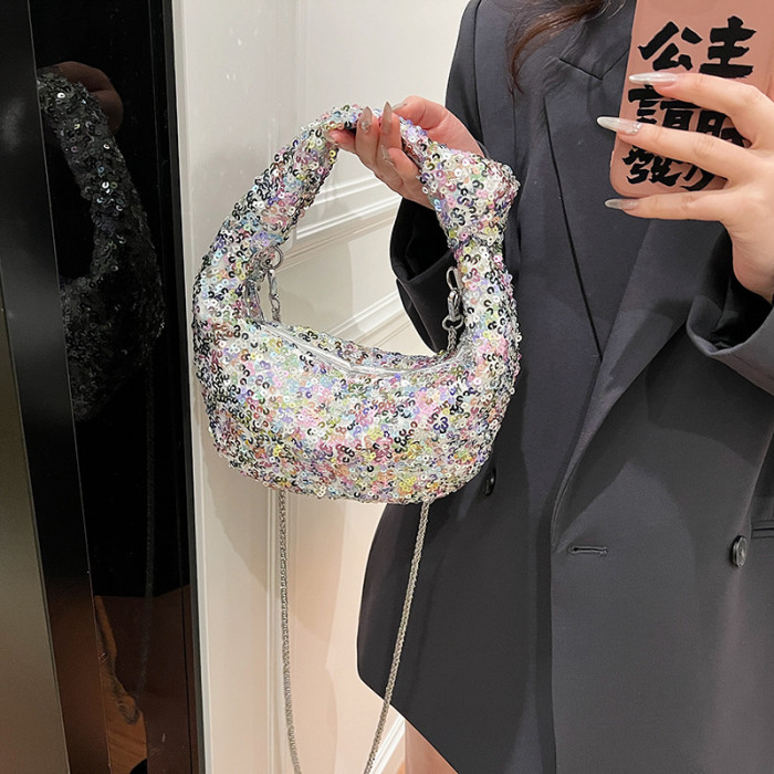 Unique Glittering Evening Clutch Trendy Crossbody Bag
