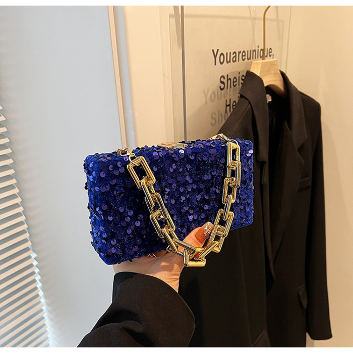 Elegant One-Shoulder Crossbody Women's Purse Luxurious Chain Evening Bag