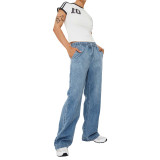 Relaxed Fit High-Waisted Wide-Leg Denim Jeans